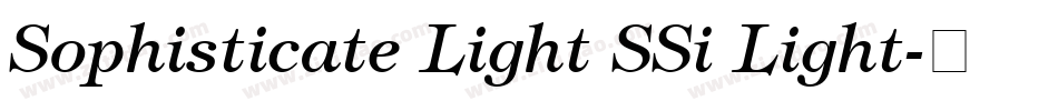 Sophisticate Light SSi Light字体转换